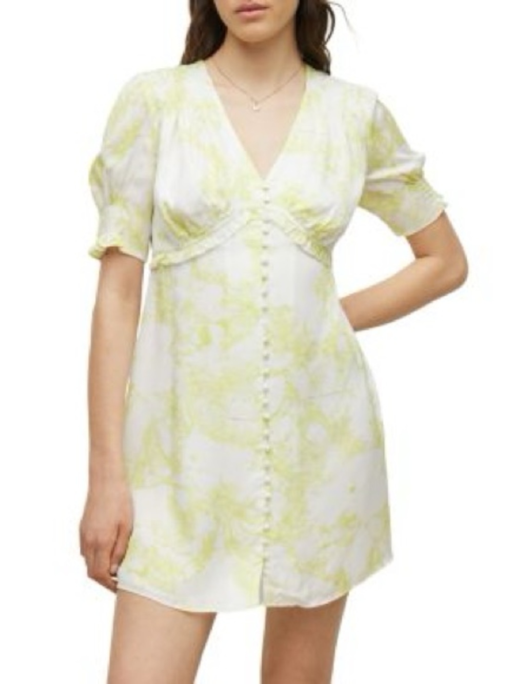 All Saints Demi Marama Dress Buttons V Neck Short Sleeve Whimsigoth Floral